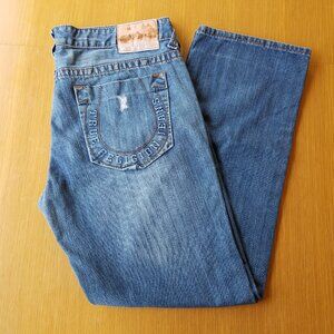 True Religion 40 x 33 Limited Edition Straight Leg Blue Jeans